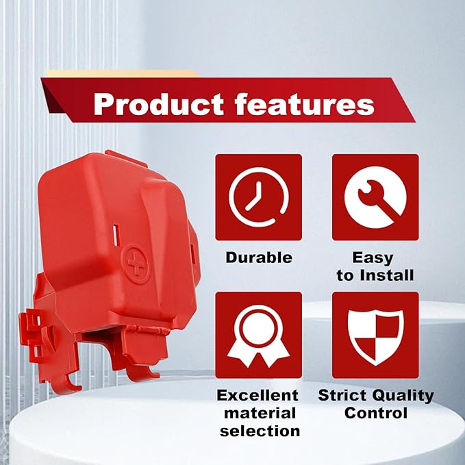 Red Positive Battery Terminal Cover for Honda Accord CRV Civic Odyssey Pilot 2005-2015 and Acura ILX MDX RDX ZDX 2007-2021