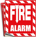 iSYFIX Fire Alarm Sticker Signs Stickers - 4 Pack 6x7 Inch - Premium Self-Adhesive Vinyl, Laminated for Ultimate UV, Weather, Scratch, Water and Fade Resistance, Indoor and Outdoor Red