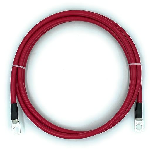 End Game 4 Gauge Marine Grade Battery Cables, USCG and ABYC Approved, 1-15ft Lengths, Heavy Duty Tinned Lugs, Fully Assembled and Made in The USA (1.5ft,Single Red, 3/8” Lugs)