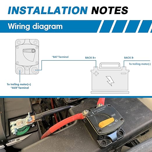 GLOSO Circuit Breaker Switches Manual Reset Waterproof Audio Radio Solar System Boat Truck Marine Automotive Stud 5/16“ Surface Mount 60A