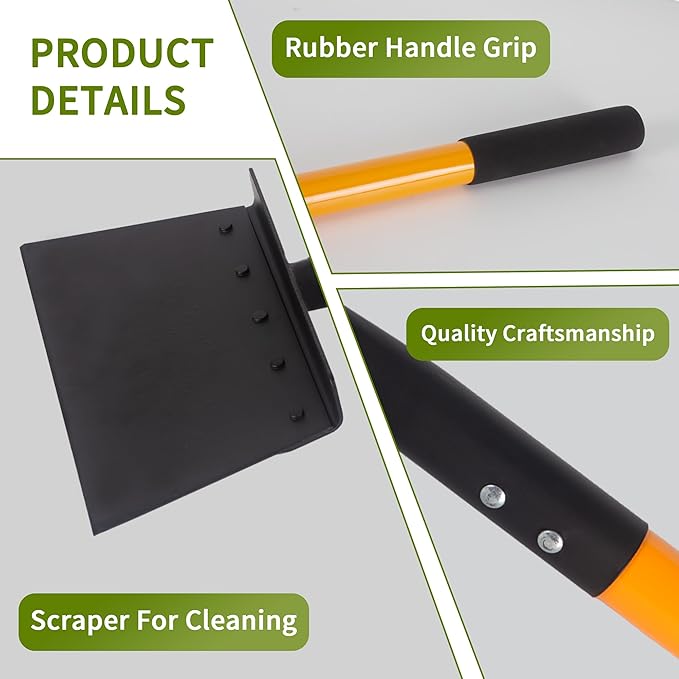 Multifunctional Cleaning Shovel, Heavy Duty Flat Snow Shovel Ice Breaker Tool for Removal Snow Weeding -51Inch