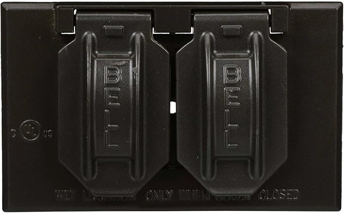Hubbell-Raco 5180-2 2-Hole Weatherproof Device Cover, 4-9/16 in L X 2-13/16 in W X 1 in T, Bronze