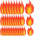 48 Pcs Fire Stickers 3 Sizes Fire Party Decorations Set Flame Cutouts Flame Decals for Firefighter Birthday Survivor Camping BBQ Party Decorations Supplies with Adhesive Dots