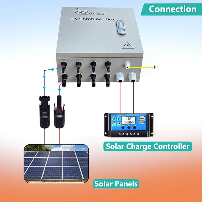 Hardcover Solar Combiner Box with 4 Strings, 80 A Circuit Breakers. This pv Combiner Box is Suitable for Off-Grid Solar Power High-Power Version
