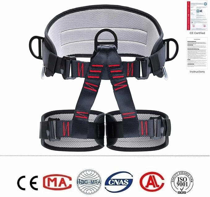 Climbing Belts, Adjustable Thicken Professional Safety Belt, Climbing Gear for Tree Climbing, Fire Rescue, Roofing, Rappelling And Expanding Training