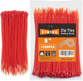 8 Inch red Zip Ties (1200 Pack), 35 LBS Tensile Strength, Self-Locking Nylon PA66 UV Resistant Cable Ties for Indoor and Outdoor Use