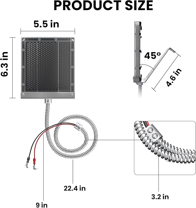 POWOXI 12V Solar Panel for Deer Feeder: 1.7W Waterproof Solar Battery Charger with Mounting Bracket Alligator Clip Feeder 12 Volt Solar Panel (Pack of 2)