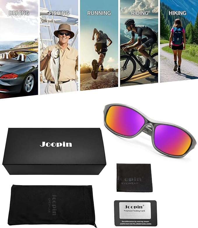 Joopin Sports Sunglasses Polarized UV400 Protection Wrap Around Sun Glasses Shades for Men Women
