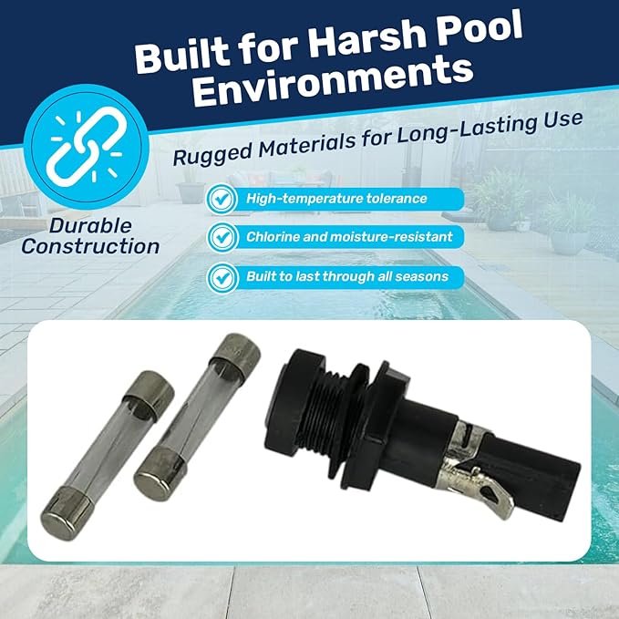 RV52124 Salt System Fuse Holder Replacement with 2 Fuses | Direct Replacement of 521248Z | Essential Pool Maintenance Accessory - Upgrade Your Pool's Performance Now!