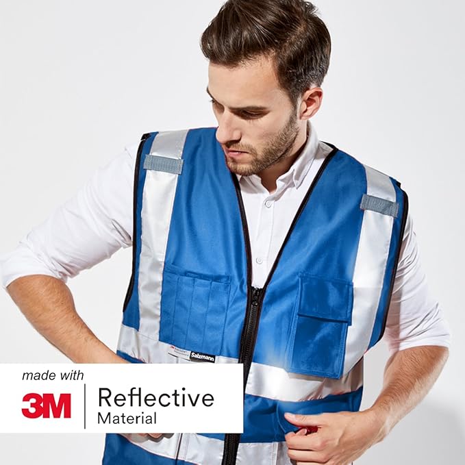 Salzmann Multi-Pocket Working Vest - Reflective Vest - Made with 3M Reflective Material