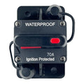 70 Amp Circuit Breaker Resettable Fusewith Manual Reset Switch Button Waterproof 12V-48V DC for Boat Trolling Motor Marine ATV Trailer Vehicles Stereo Audio Electronic Battery Solar System