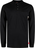 KONRECO FR Shirts for Men Long Sleeve 7oz Cotton Flame Resistant/Fire Retardant CAT2 Henley Shirt