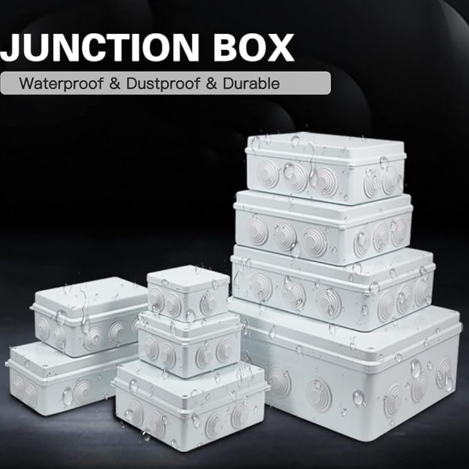 Sunnyglade IP65 ABS Plastic Waterproof Dustproof Junction Box Universal Durable Electrical Project Enclosure (7.9"x6.1"x3.1")