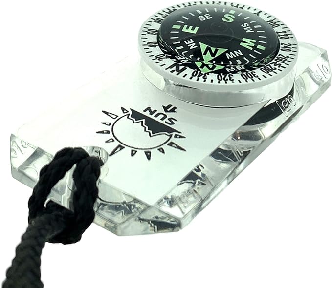 Sun Company MiniComp II - Mini Orienteering Compass With Rotating Bezel| Easy-to-Read Zipperpull Compass for Jacket, Parka, or Pack