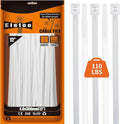 12 Inch White Zip Ties (200 Pack), 2025 New Patented Design,110 LBS Tensile Strength, Self-Locking Nylon PA66 UV Resistant Cable Ties for Indoor and Outdoor Use