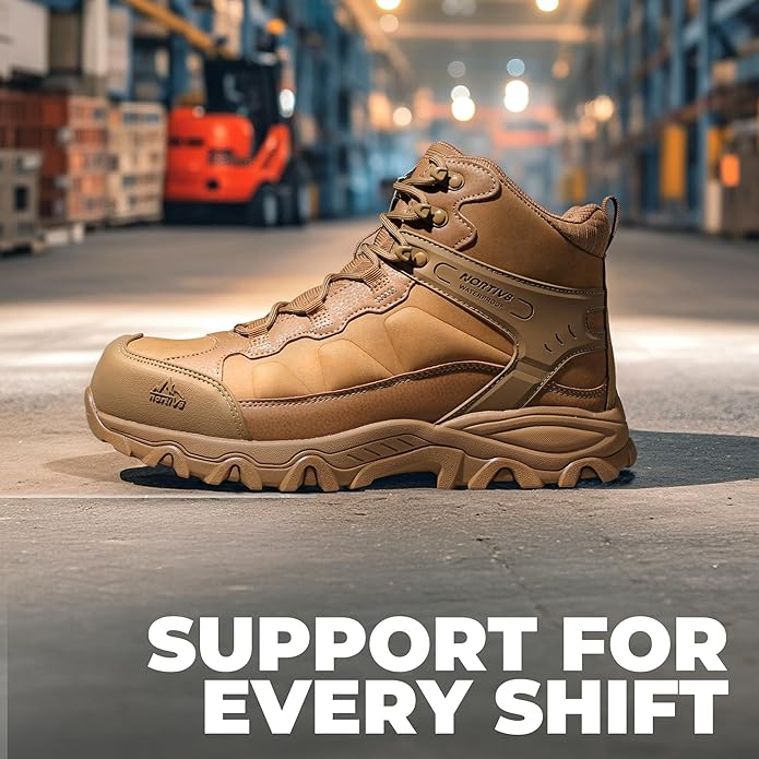 NORTIV 8 Waterproof Steel Toe Boots for Men Slip Resistant Safety Industrial Boots Paladin-Steel