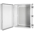 Waterproof Electrical Junction Box IP67 ABS Plastic Enclosure with Hinged Cover with Mounting Plate, Wall Brackets (Grey Cover, 20"×16.1"×7.9")