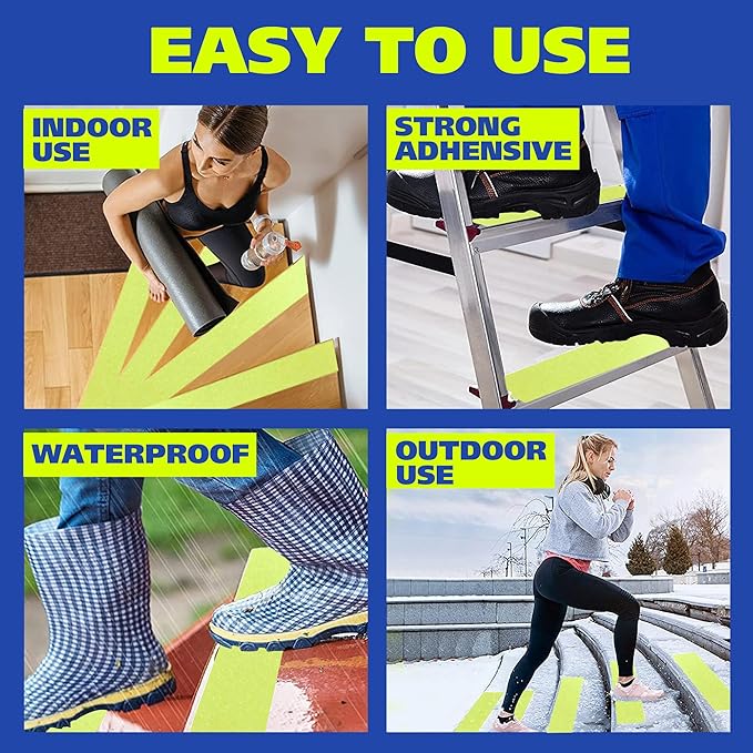 Gaffer Power Anti Slip Tape | Glow in The Dark | Non-Slip Safety Friction Tape | Waterproof Outdoor | Home, Commercial & Industrial Use, Stair Tread, Ladders | Clear Grip Tape | 2 in x 30 Ft