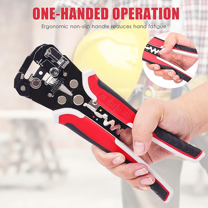Professional Self-Adjusting Wire Strippers,3 in 1 Stripper/Cutter/Crimping,Heavy Duty,Automatic Wire Stripping Tool | Electrical Wire Strippers for 10-24 AWG
