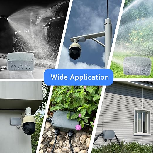 Outdoor Junction Box Waterproof,SuperInk Outdoor Electrical Boxes Weatherproof with Reserved Holes,IP66 PVC/ABS Dustproof,4.9x3.3x2.3In(125x86x62MM),Watertight for Indoor Outdoor Use