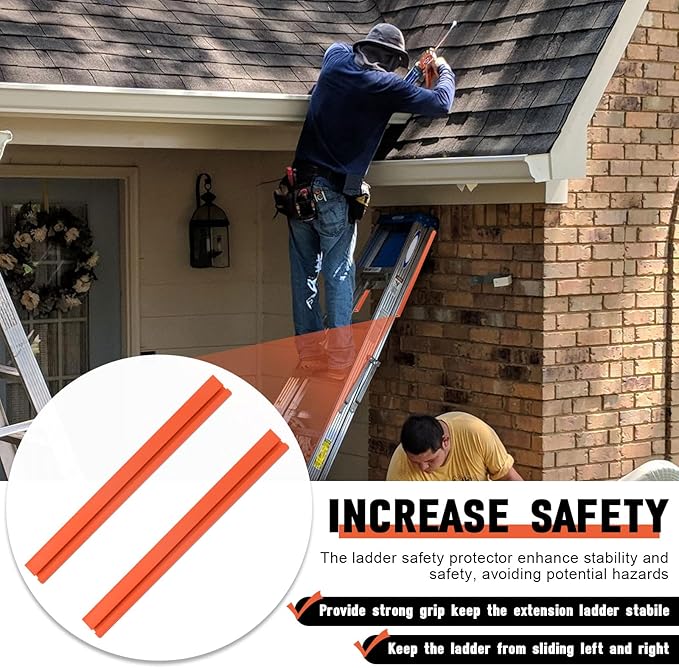 Ladder Stabilizer, Rail Ladder Covers for Gutters & Roof, Ladder Safety Protector Fits Extension Ladders with 1”Wide Offset “T” Profile, Used to Fall Prevention and Scratch Protection, 2 Pack