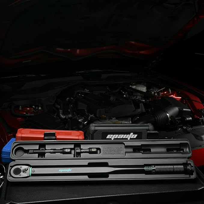 EPAuto 1/2-Inch Drive Click Torque Wrench, 25-250 ft-lb/33.9-338.9 Nm, Black