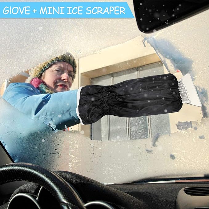 Snow Shovel Kit Removal Tools - 5 in 1 Foldable Car Snow Shovel + Snow Brush + Ice Scraper + Glove + Mini Ice Scraper, Portable Emergency Snow Remover Shovel Set for Car Truck Camping Outdoor
