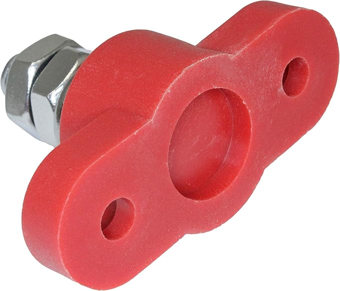 Positive Insulated Battery Power Junction Post Block 3/8 Lug X 16 Thread (Red)