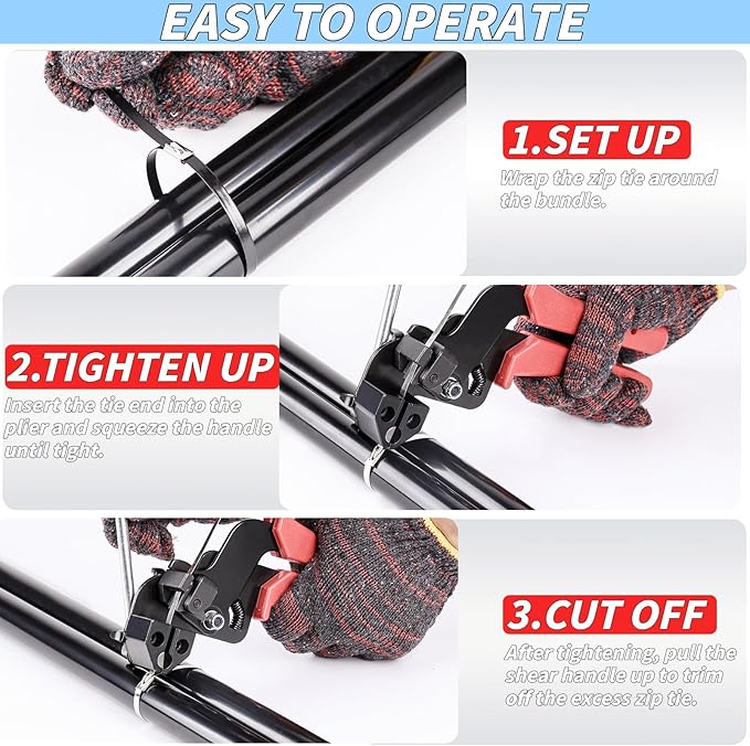 500PCS Metal Zip Ties, Silver Black 12 Inch Heavy Duty Metal Zip Ties, Multi-Purpose Self-Locking Cable Tie for Vehicles Farms Plants Fences Pipe Bundling