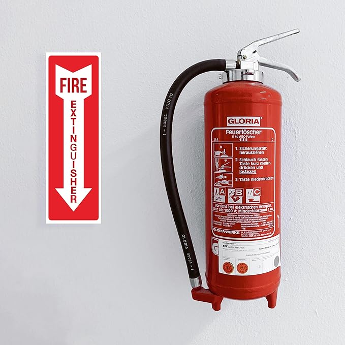 Fire Extinguisher Sign, 18 Pack Fire Extinguisher Sticker, Safety Sticker Signs, Wind and Rain-resistant, UV Protected, Fire Extinguisher Signs for Business, Home, Office or Boat