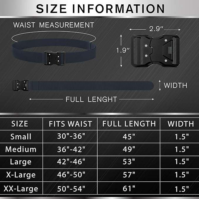TECEUM Tactical Belt – Heavy-Duty & Quick Release – Military, Work, Rigger, Duty & Utility Belt for Men