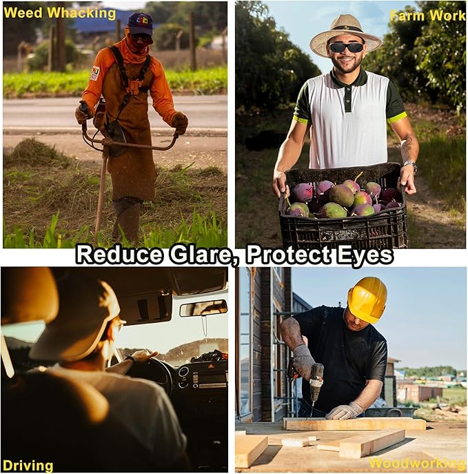 Feaglo Safety Goggles, Polarized Safety Glasses, Anti-Fog, Blocking Blue Light, Anti-Scratch, Anti-Fatigue Anti Glare
