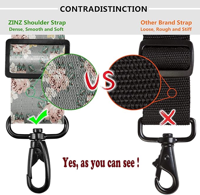 ZINZ Bag Shoulder Strap, Padded Adjustable Shoulder Strap Replacement