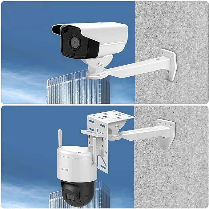 Aluminum Wall Mount for Security Cameras with L-Shaped Adapter - Heavy-Duty Indoor/Outdoor Bracket, Fits Dome/IP/PTZ Cameras, Easy Installation for Home & Business Surveillance