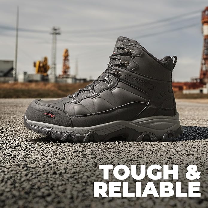 NORTIV 8 Waterproof Steel Toe Boots for Men Slip Resistant Safety Industrial Boots Paladin-Steel