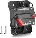 RED WOLF 60Amp Circuit Breaker for Boat Trolling Motor Marine ATV Trailer Vehicles Stereo Audio Electronic Battery Solar System Inline Fuse with Manual Reset Switch Waterproof DC 12V-48V