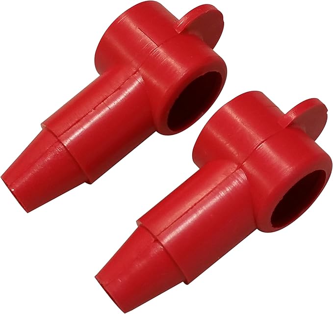 (Red) 5/16" Stud Terminal Cover - Electrical Battery Connection Insulator (2 Pack)
