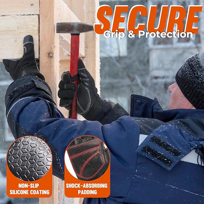 HANDLANDY Work Gloves for Men & Women, Utility Mechanic Working Gloves Touch Screen, Flexible Gardening Gloves for Yard