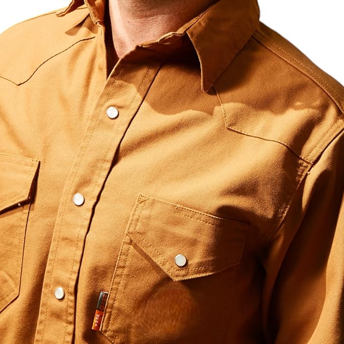 Rasco FR Duck Snap Shirt Western Yoke, Premium Fabric, NFPA 2112 & 70E Compliant