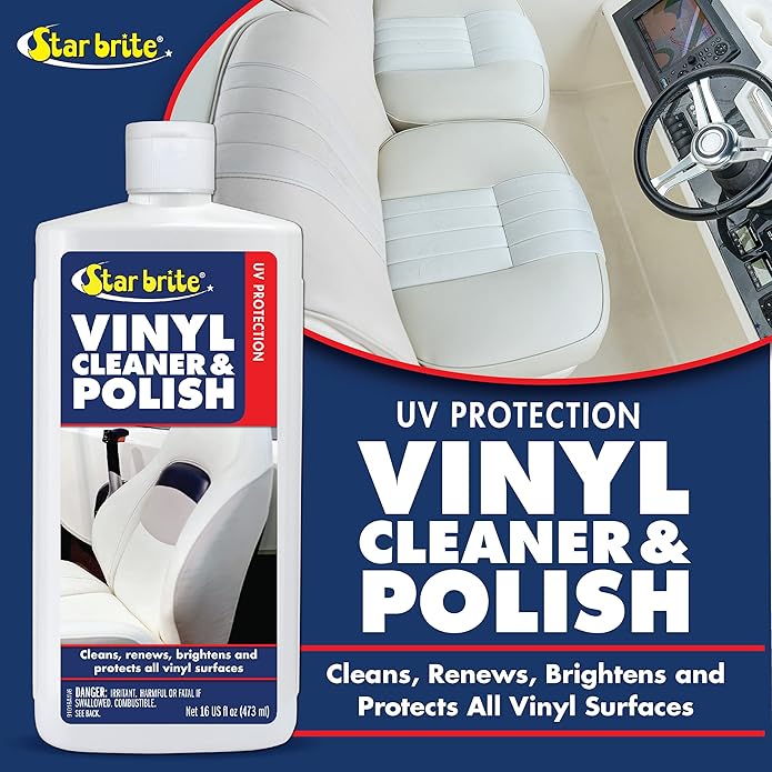 STAR BRITE Vinyl Cleaner, Polish & Protectant - Clean, Renew, Brighten & Protect All Vinyl Surfaces - Marine Grade Shampoo, Polish & UV Protection