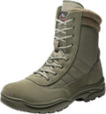NORTIV 8 Men's Military Tactical Work Boots Side Zipper Leather Motorcycle Combat Boots Trooper