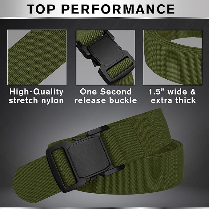 TECEUM Tactical Belt – Heavy-Duty & Quick Release – Military, Work, Rigger, Duty & Utility Belt for Men