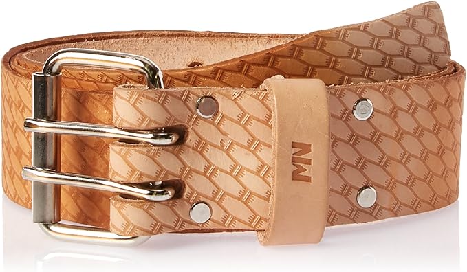 McGuire-Nicholas 2" Roller Buckle Saddle Leather Belt, XL 44-54" Waist Size , Natural - 960-XL