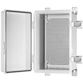 Waterproof Electrical Junction Box IP67 ABS Plastic Enclosure with Hinged Cover with Mounting Plate, Wall Brackets (Grey Cover, 11.4"×7.5"×5.5")