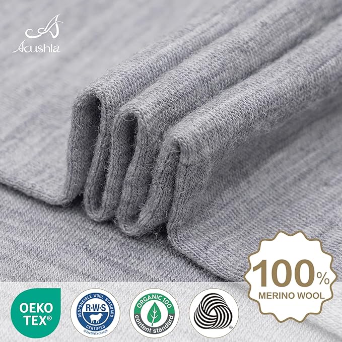 ACUSHLA 100% Merino Wool Neck Gaiter for Men & Women Ski Face Mask Winter Scarf Neck Warmer All Weather, Midweight Maple Leaf