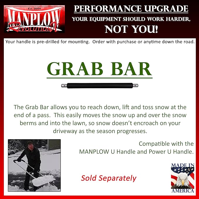 MANPLOW RevolutionX Snow Pusher with U Handle (32 Inch)