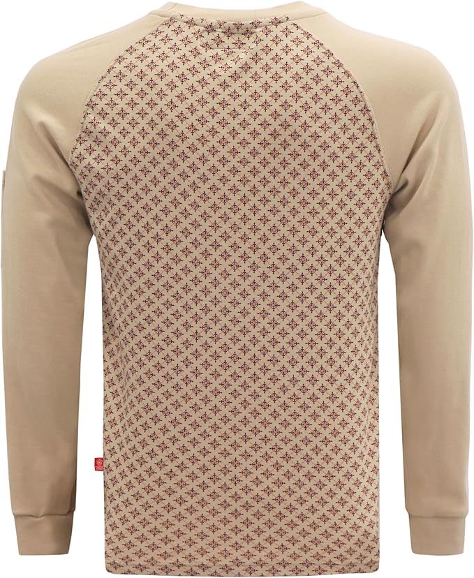 BOCOMAL FR Shirts Crewneck 7oz Midweight Flame Resistant Clothing NFPA2112 CAT2 Men's Fire Retardant Work Shirt