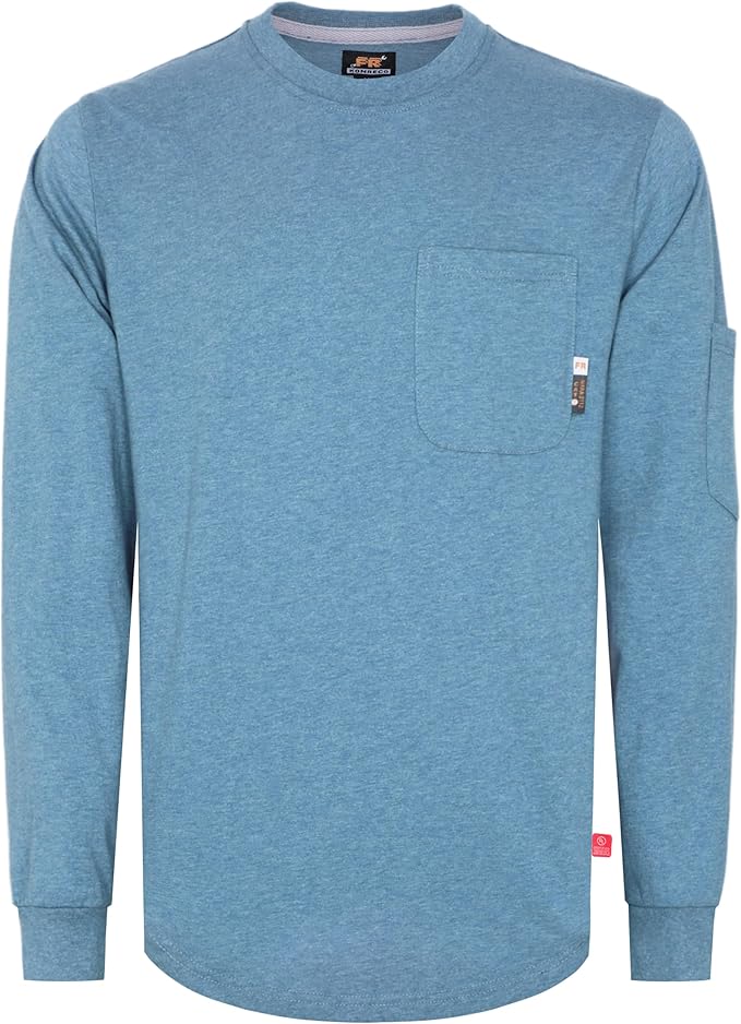 KONRECO FR Shirts for Men Crewneck 6oz Jersey Lightweight Flame Resistant Work T Shirt NFPA2112 CAT2