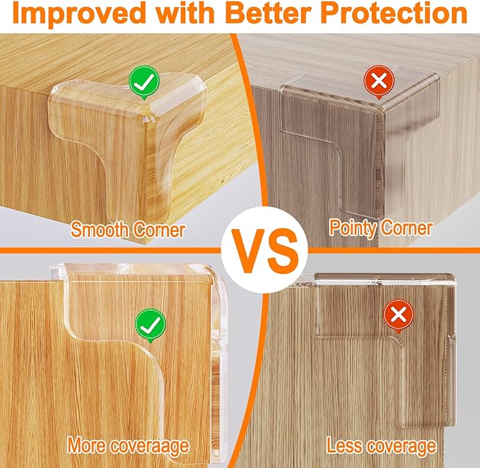 Corner Protector Baby Large 1.6inch,12Pcs Baby Proofing Table Corner Protectors,T Shape Corner Protectors for Furniture with Strong Adhesion