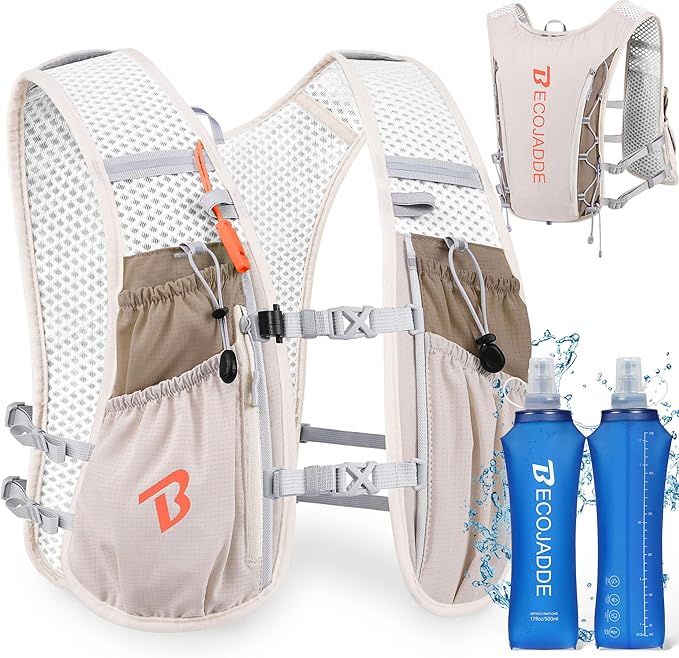 Running Vest Hydration Backpack for Men Women, 5L Lightweight Running Backpack Hydration Pack for Marathon, Trail, Cycling, Hiking, Jogging